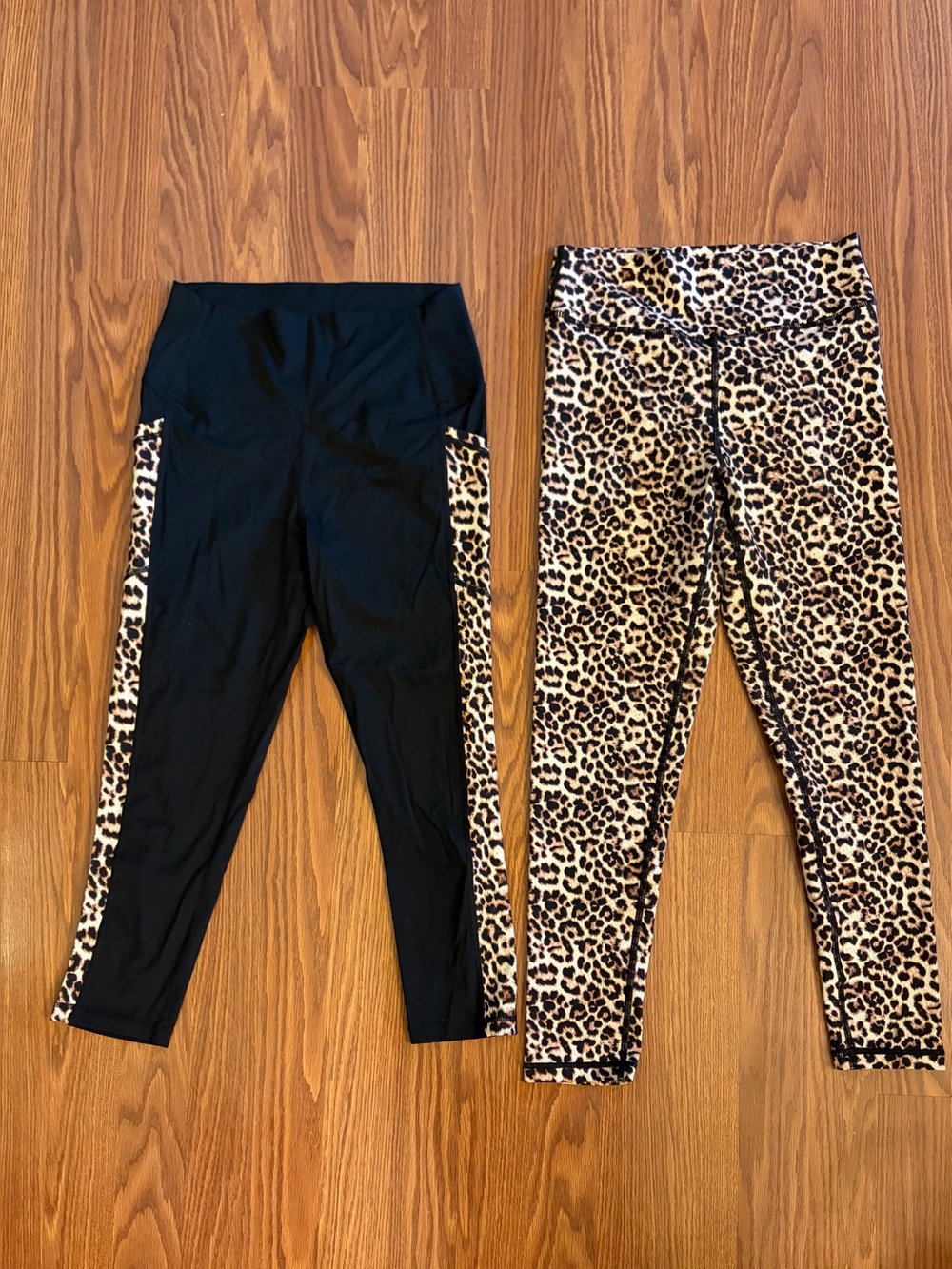 Women’s ZYIA Active Leopard Print & Black Leggings Set (New)